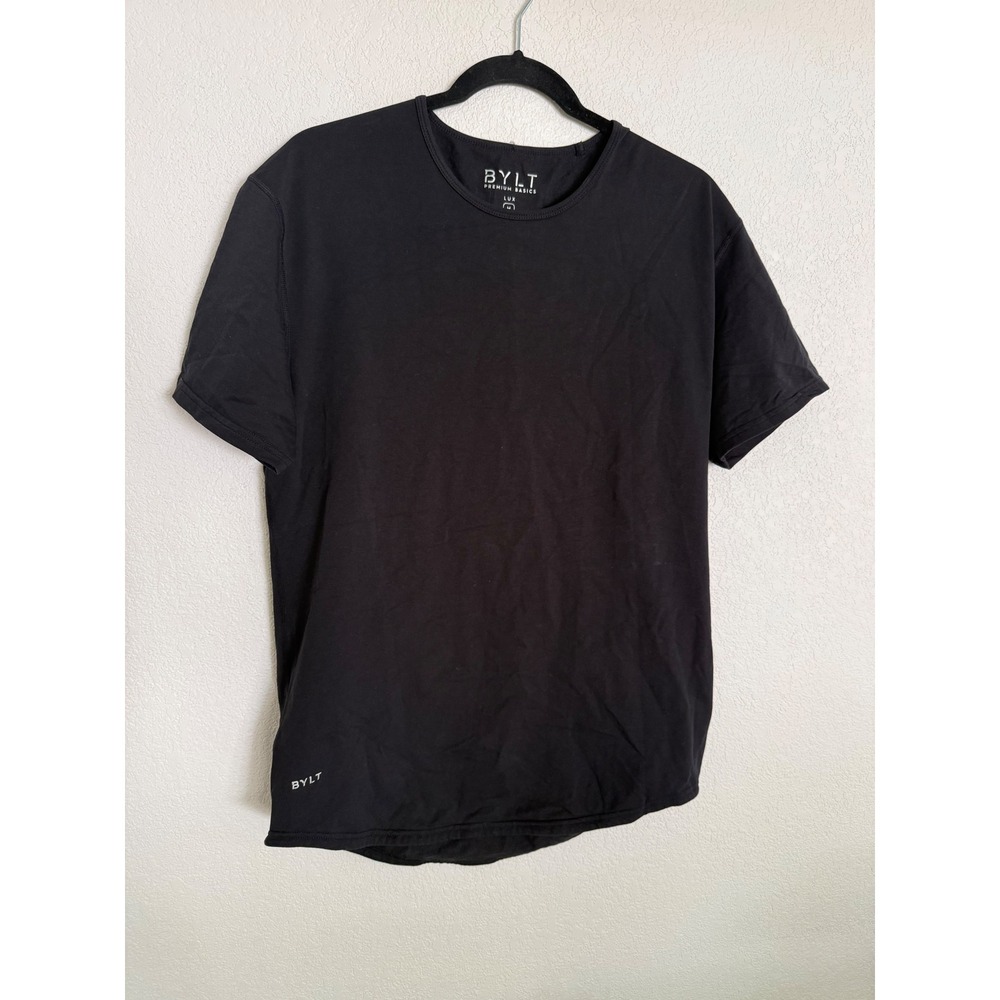 BYLT Premium Basics Lux Drop Cut T-Shirt Mens Medium Black Short Sleeve Athletic